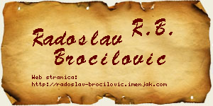 Radoslav Broćilović vizit kartica